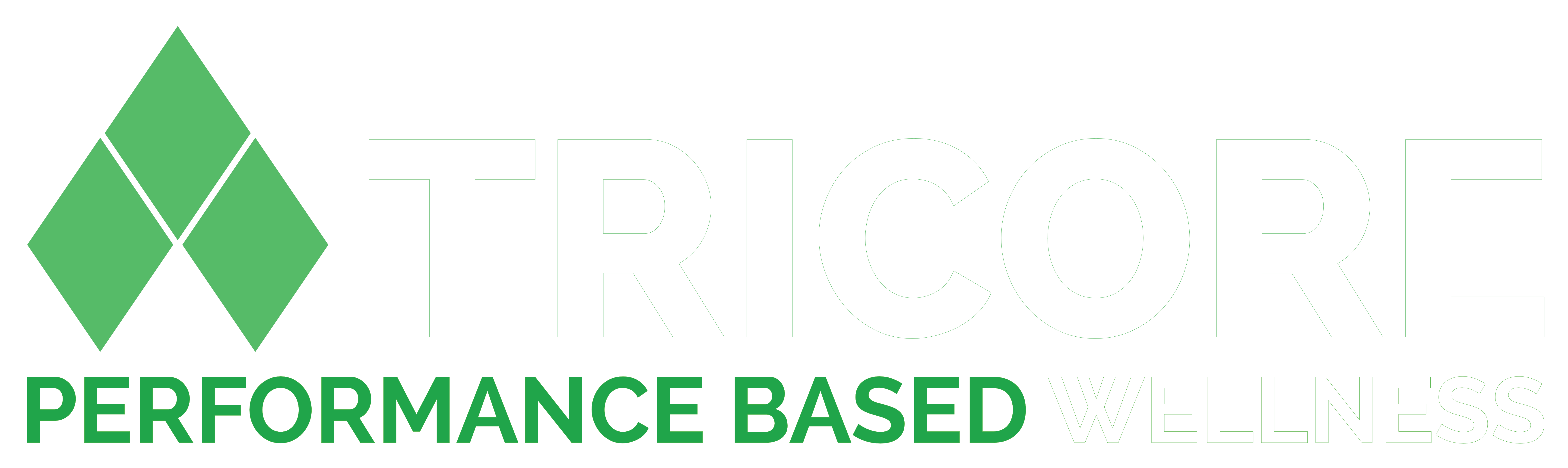 TriCore Logo 2018 clear back – white and green text