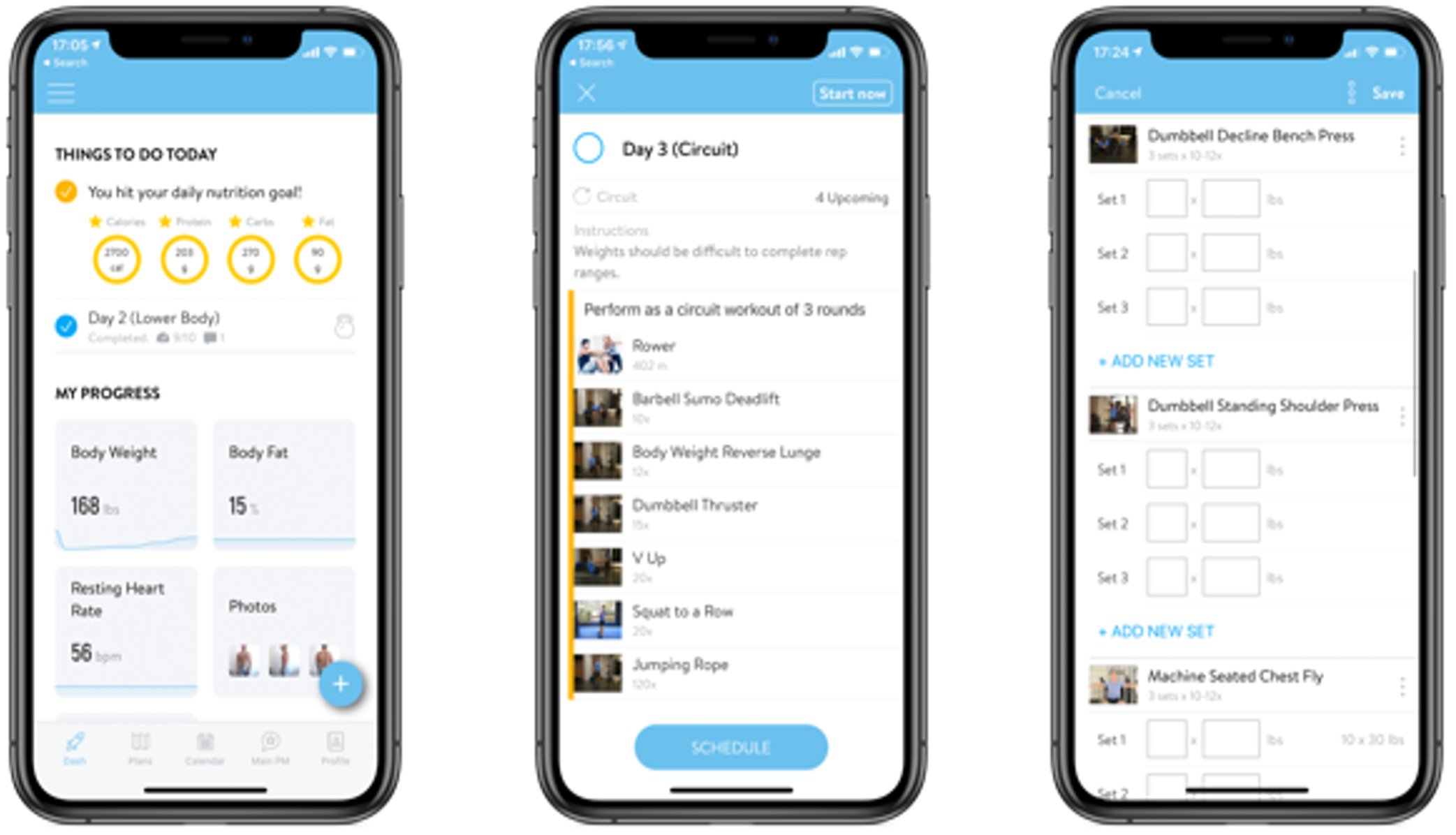 3 app screens
