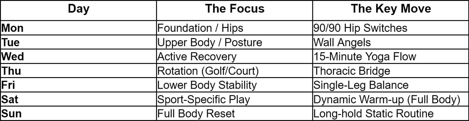 Your Sample Weekly Schedule